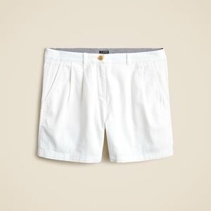 NWT!! J. CREW 5” Pleated Heritage Chino Shorts Solid White Preppy Summer Size 16